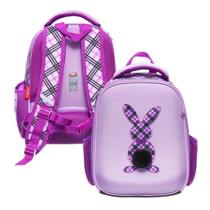 Рюкзак каркасный 35 х 27 х 15 см, Hatber Ergonomic Mini "Модный зайчик" розовый NRk86024 от компании Интернет - магазин Flap - фото 1