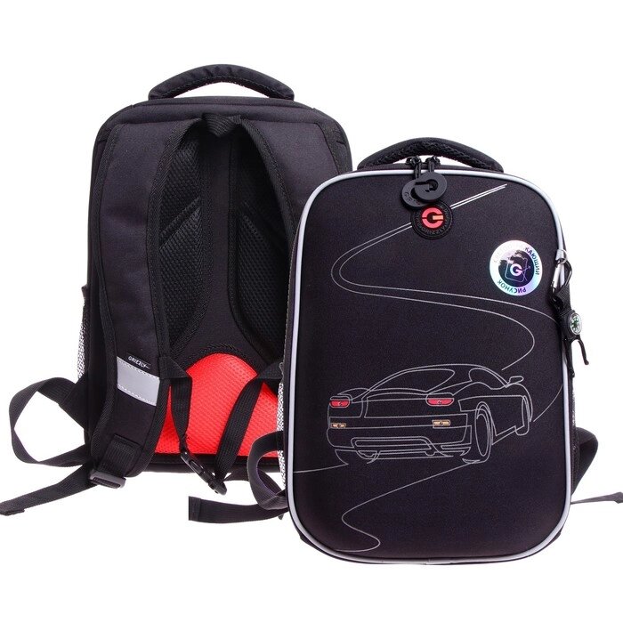 Рюкзак каркасный, 37 х 26 х 16 см, Grizzly RAw-397, со светодиодами, чёрный RAw-397-5_1 от компании Интернет - магазин Flap - фото 1