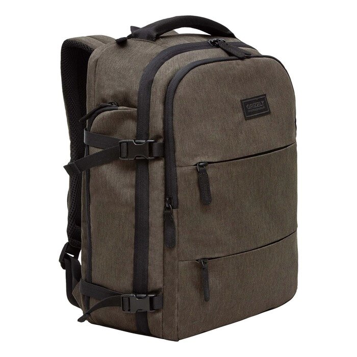 Рюкзак молодёжный 42 х 29 х 16 см, Grizzly, эргономичная спинка, отделение для ноутбука, хаки от компании Интернет - магазин Flap - фото 1