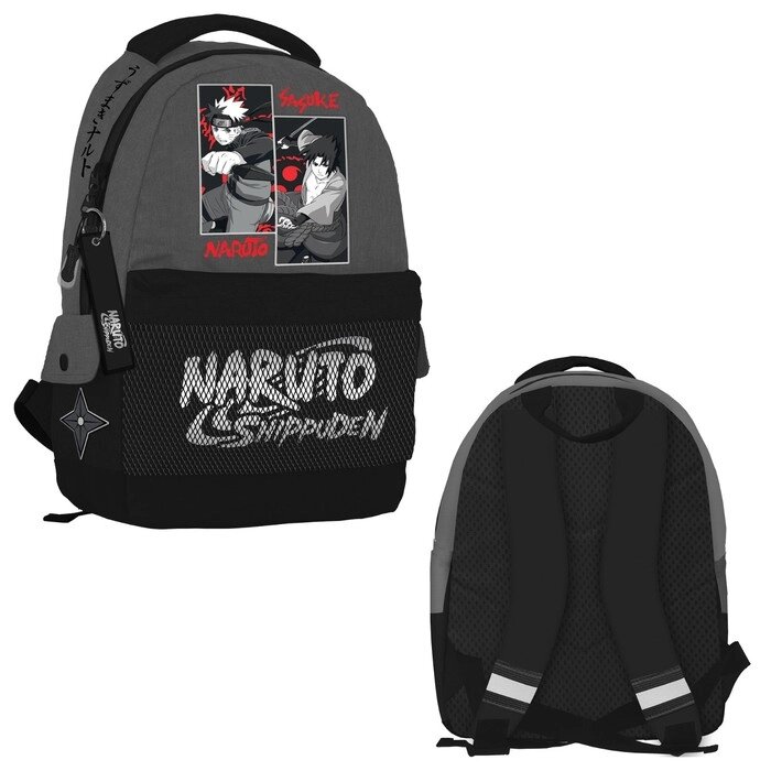 Рюкзак молодежный 45 х 29 х 13 см, Seventeen, Naruto, чёный/серый NTKB-UT2-5023 от компании Интернет - магазин Flap - фото 1