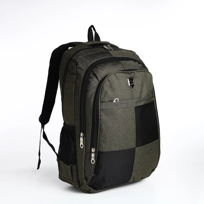 Рюкзак молодёжный из текстиля, 2 отдела, 4 кармана, цвет зелёный от компании Интернет - магазин Flap - фото 1