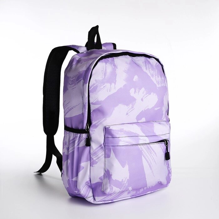 Рюкзак молодёжный из текстиля на молнии, 3 кармана, цвет сиреневый от компании Интернет - магазин Flap - фото 1