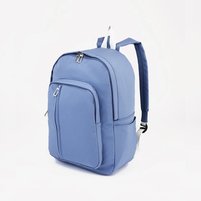 Рюкзак молодёжный из текстиля на молнии, 5 карманов, цвет синий от компании Интернет - магазин Flap - фото 1