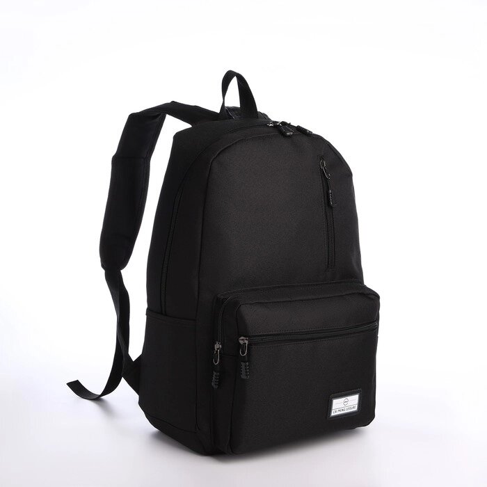 Рюкзак молодёжный из текстиля на молнии, 5 карманов, USB, цвет чёрный от компании Интернет - магазин Flap - фото 1