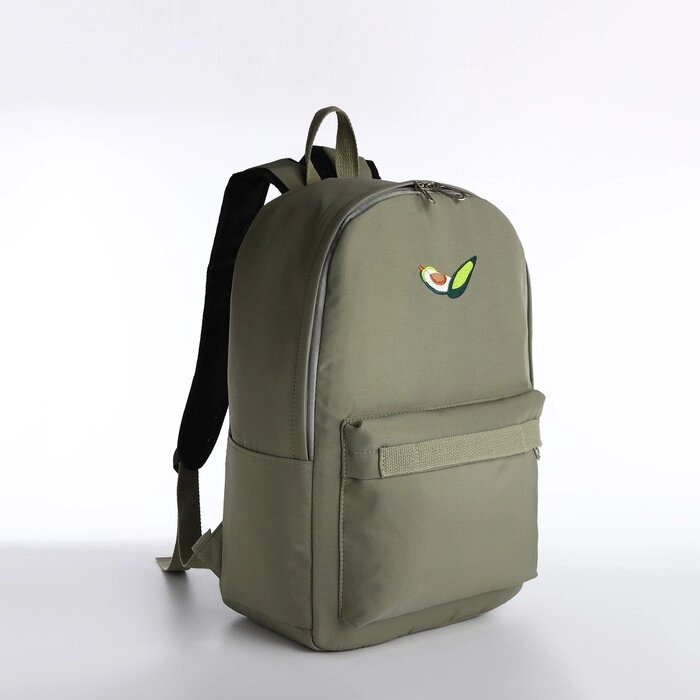 Рюкзак молодёжный из текстиля на молнии, наружный карман, сумочка, цвет зелёный от компании Интернет - магазин Flap - фото 1