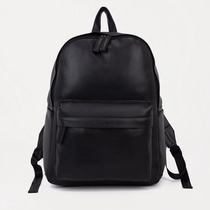 Рюкзак молодёжный на молнии, цвет чёрный от компании Интернет - магазин Flap - фото 1