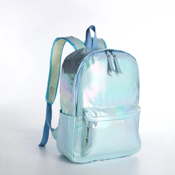 Рюкзак молодёжный на молнии из текстиля, цвет голубой от компании Интернет - магазин Flap - фото 1