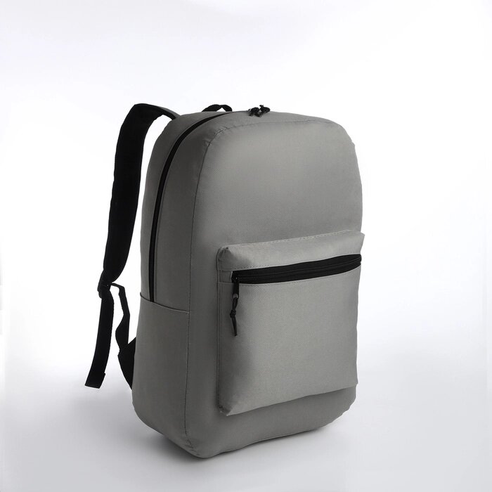 Рюкзак молодёжный на молнии, наружный карман, цвет серый от компании Интернет - магазин Flap - фото 1