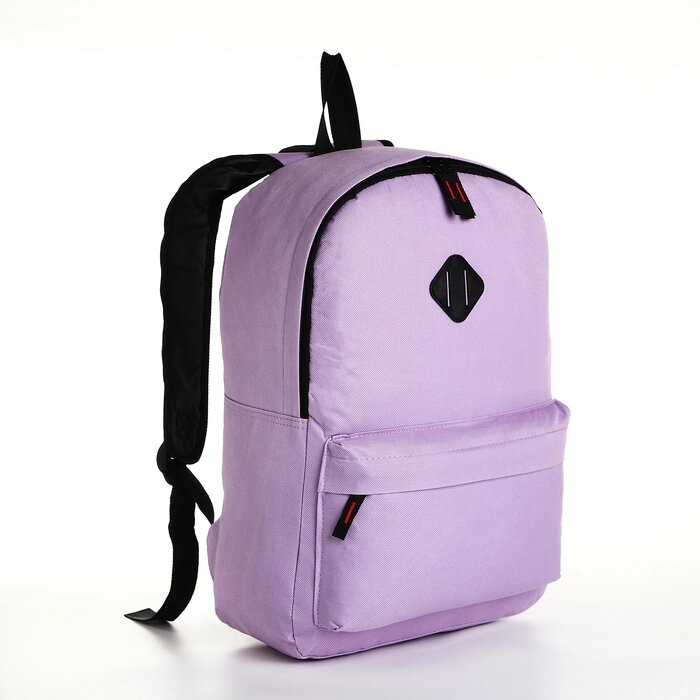 Рюкзак молодёжный на молнии, наружный карман, цвет сиреневый от компании Интернет - магазин Flap - фото 1