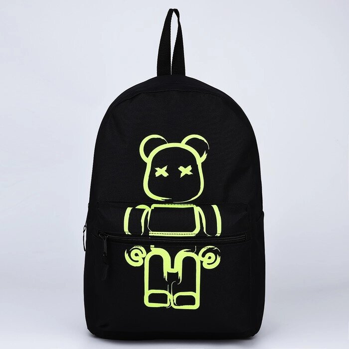 Рюкзак молодёжный Teddy, 29х12х37, отд на молнии, н/карман, чёрный от компании Интернет - магазин Flap - фото 1