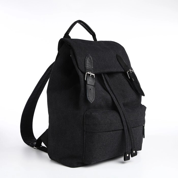Рюкзак мужской городской TEXTURA, текстиль, цвет чёрный от компании Интернет - магазин Flap - фото 1
