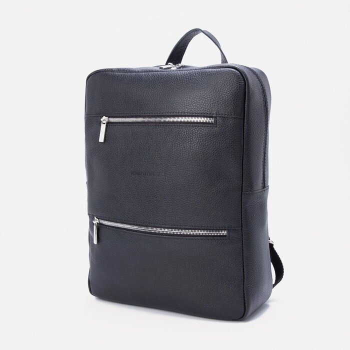 Рюкзак мужской из натуральной кожи Igermann на молнии, цвет чёрный от компании Интернет - магазин Flap - фото 1