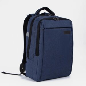 Рюкзак мужской на молнии, «Сакси», наружный карман, цвет синий