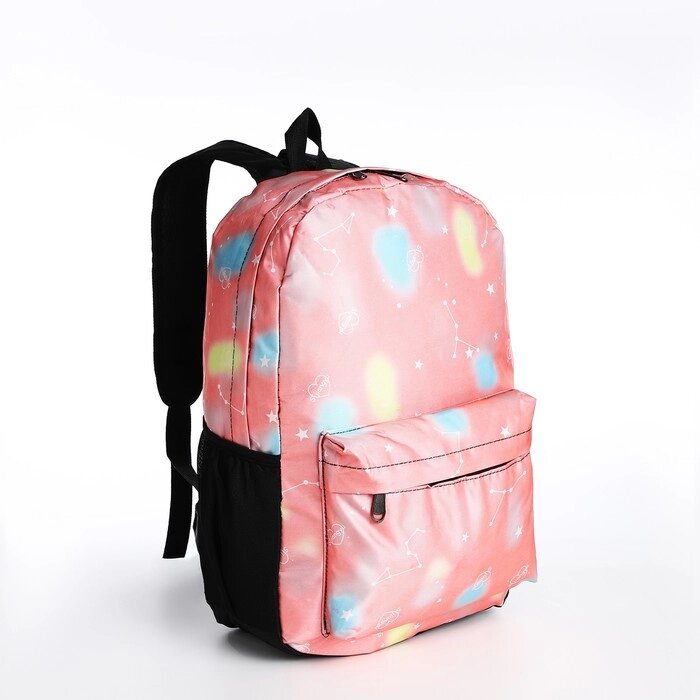 Рюкзак на молнии, 3 наружных кармана, цвет розовый от компании Интернет - магазин Flap - фото 1