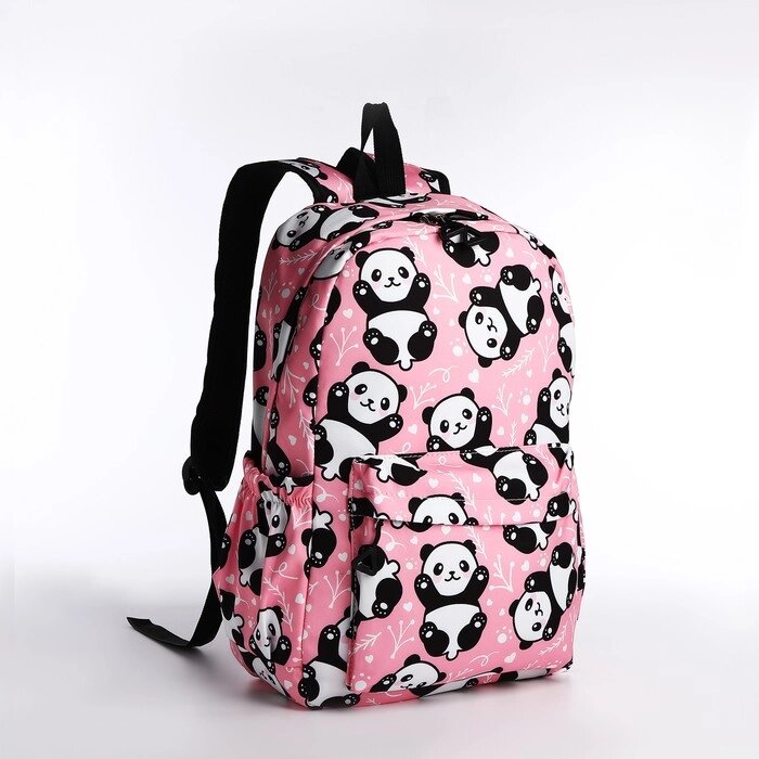 Рюкзак на молнии, 3 наружных кармана, цвет розовый от компании Интернет - магазин Flap - фото 1