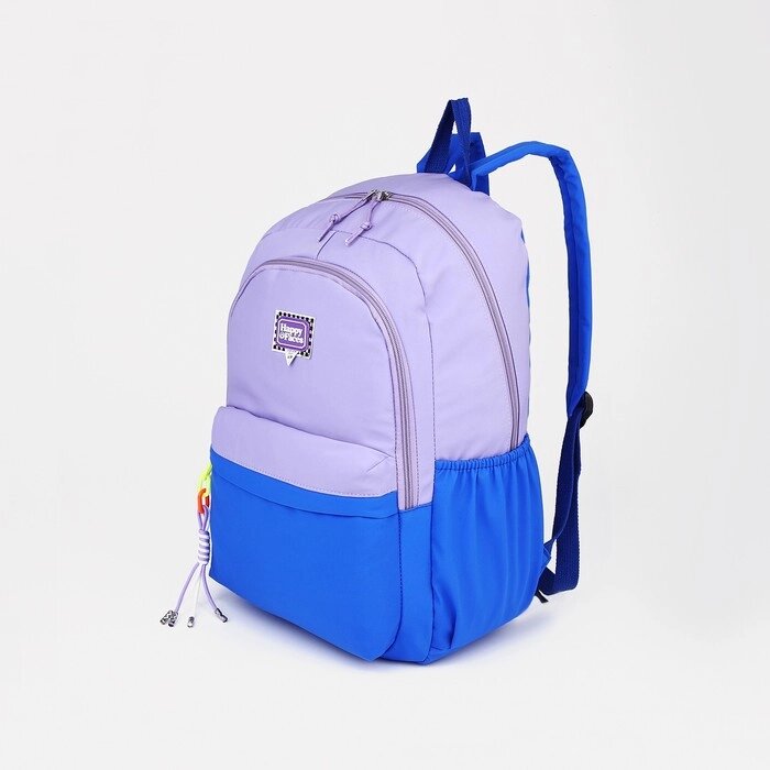 Рюкзак на молнии, 4 наружных кармана, цвет сиреневый/синий от компании Интернет - магазин Flap - фото 1