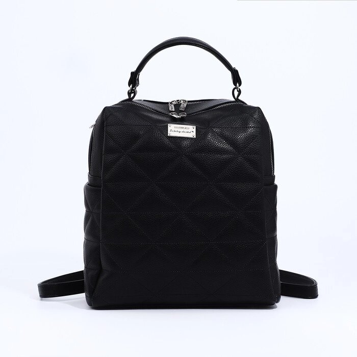 Рюкзак на молнии, цвет чёрный от компании Интернет - магазин Flap - фото 1