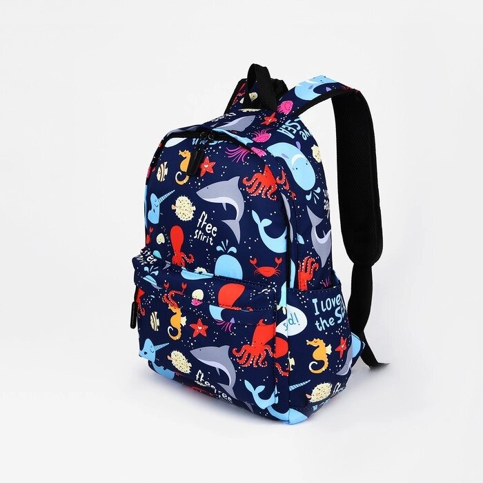 Рюкзак на молнии, цвет синий от компании Интернет - магазин Flap - фото 1