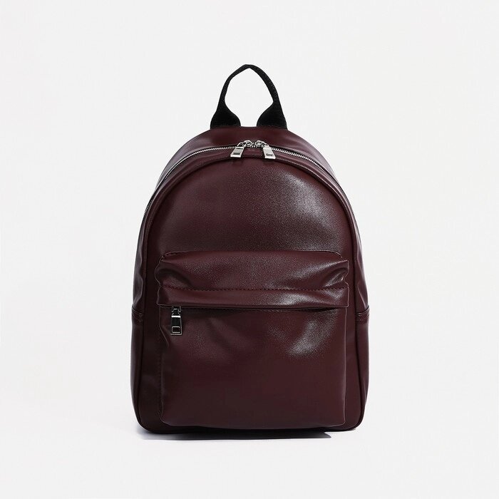 Рюкзак на молнии, наружный карман, цвет коричневый от компании Интернет - магазин Flap - фото 1
