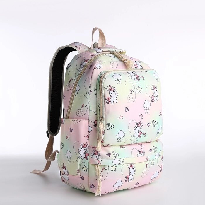 Рюкзак на молнии, сумка, косметичка, цвет розовый от компании Интернет - магазин Flap - фото 1