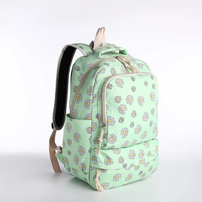 Рюкзак на молнии, сумка, косметичка, цвет зелёный от компании Интернет - магазин Flap - фото 1