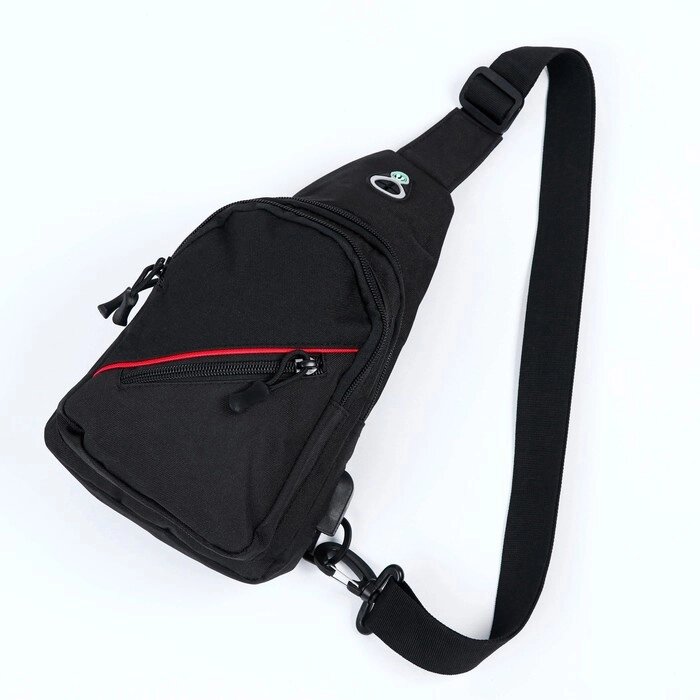 Рюкзак на одной лямке "Аdventure", черный от компании Интернет - магазин Flap - фото 1