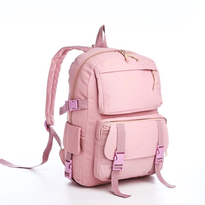 Рюкзак, отдел на молнии, 2 наружных кармана, 2 боковых кармана, цвет розовый от компании Интернет - магазин Flap - фото 1