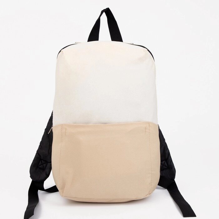 Рюкзак, отдел на молнии, наружный карман, цвет бежевый от компании Интернет - магазин Flap - фото 1
