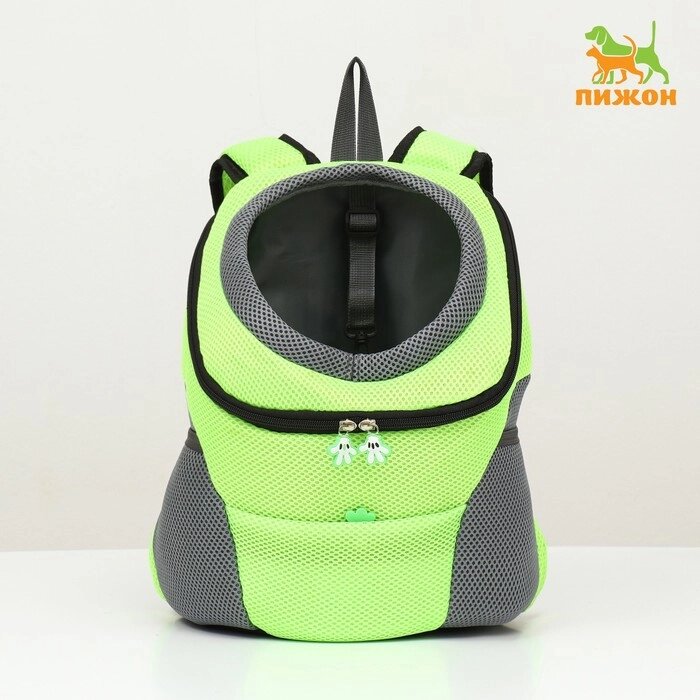 Рюкзак-переноска для животных, максимальный вес 10 кг, 30 х 16 х 34 см, зелёный от компании Интернет - магазин Flap - фото 1