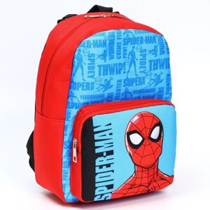 Рюкзак с карманом, 22 см х 10 см х 30 см "Спайдер-мен", Человек-паук