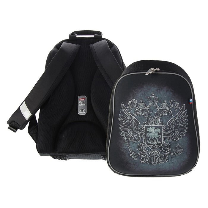 Рюкзак школьный 37 х 29 х 17, Hatber Ergonomic "Символика", чёрный NRk21030 от компании Интернет - магазин Flap - фото 1