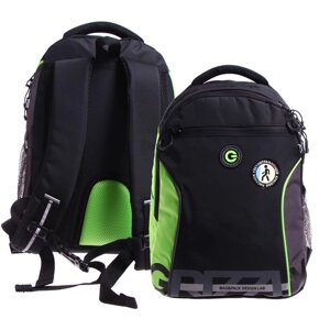Рюкзак школьный, 40 х 27 х 16 см, Grizzly 259, эргономичная спинка, отделение для ноутбука, чёрный/салатовый RB-259-1m_3
