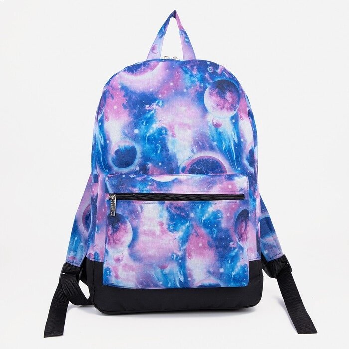 Рюкзак школьный из текстиля на молнии, 1 карман, цвет фиолетовый от компании Интернет - магазин Flap - фото 1