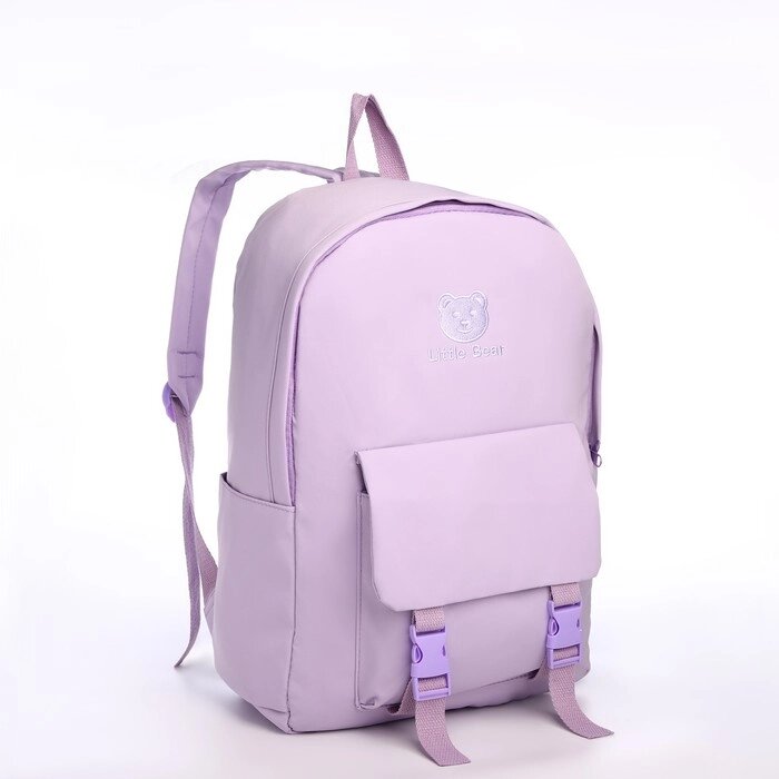 Рюкзак школьный из текстиля на молнии, 4 кармана, цвет сиреневый от компании Интернет - магазин Flap - фото 1