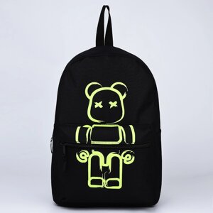 Рюкзак школьный молодёжный Teddy, 29х12х37, отдел на молнии, н/карман, чёрный