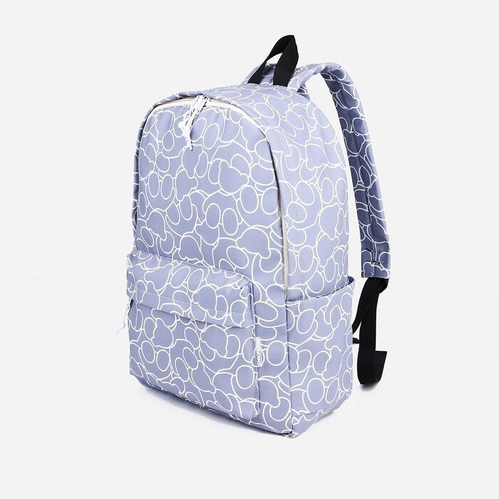 Рюкзак школьный на молнии из текстиля, 3 кармана, цвет сиреневый от компании Интернет - магазин Flap - фото 1