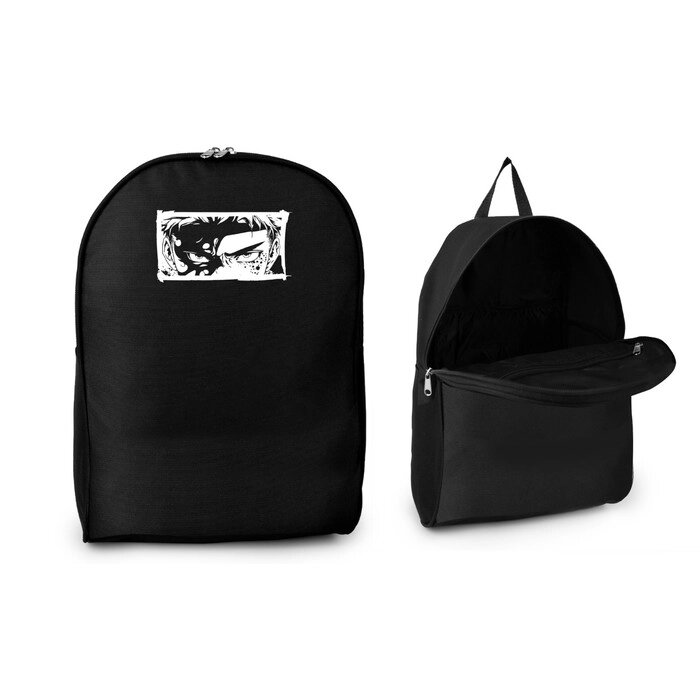 Рюкзак школьный текстильный «Аниме», 38х14х27 см, цвет чёрный от компании Интернет - магазин Flap - фото 1