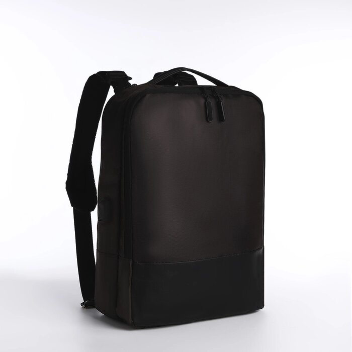 Рюкзак-сумка на молнии, 2 наружных кармана, цвет коричневый от компании Интернет - магазин Flap - фото 1