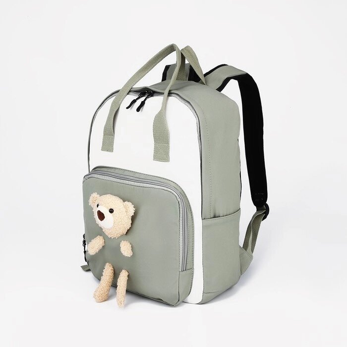 Рюкзак-сумка, отдел на молнии, наружный карман, цвет зелёный от компании Интернет - магазин Flap - фото 1