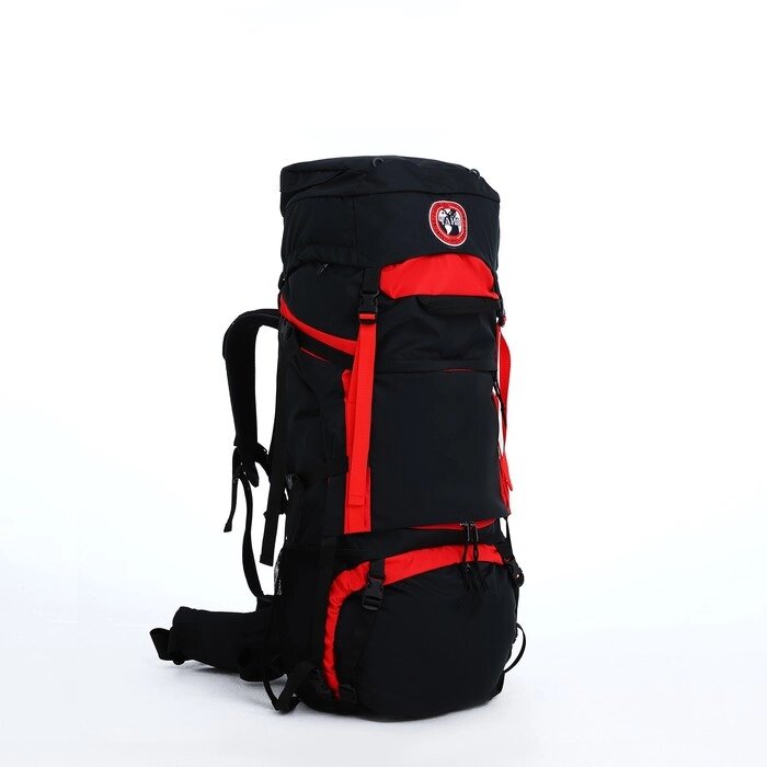 Рюкзак туристический, 100 л, отдел на шнурке, 2 наружных кармана, цвет чёрный/красный от компании Интернет - магазин Flap - фото 1