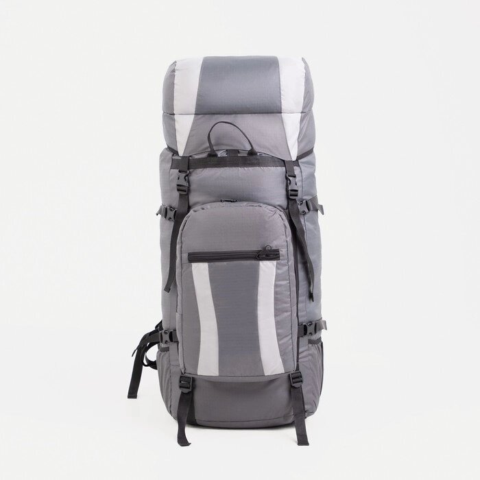 Рюкзак туристический, 100 л, отдел на шнурке, наружный карман, 2 боковые сетки, цвет серый от компании Интернет - магазин Flap - фото 1
