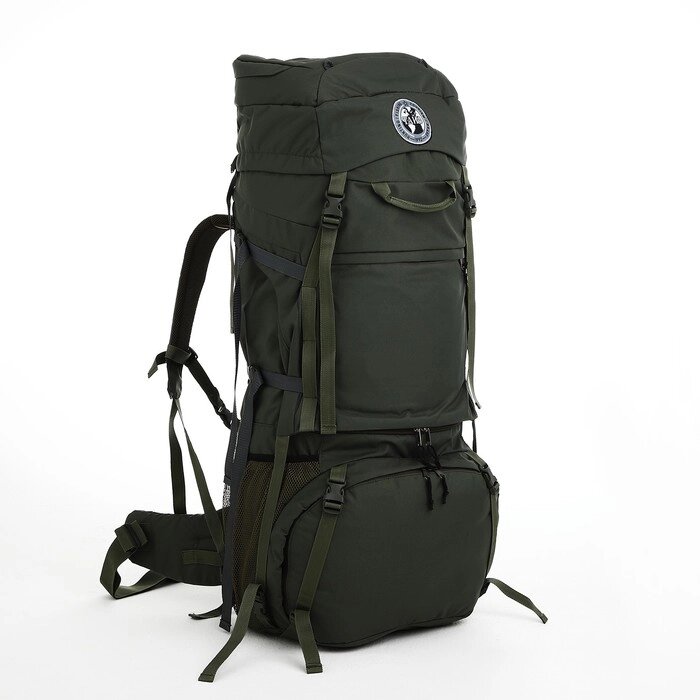 Рюкзак туристический, 120 л, отдел на шнурке, 2 наружных кармана, цвет хаки от компании Интернет - магазин Flap - фото 1