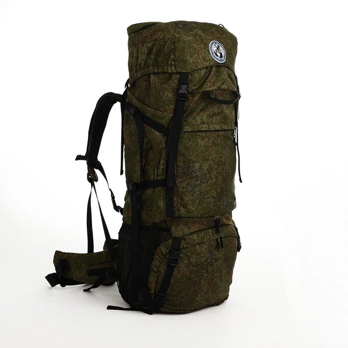 Рюкзак туристический, 120 л, отдел на шнурке, 2 наружных кармана, цвет зелёный/пиксели от компании Интернет - магазин Flap - фото 1