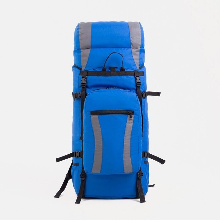 Рюкзак туристический, 120 л, отдел на шнурке, наружный карман, 2 боковые сетки, цвет синий/голубой от компании Интернет - магазин Flap - фото 1