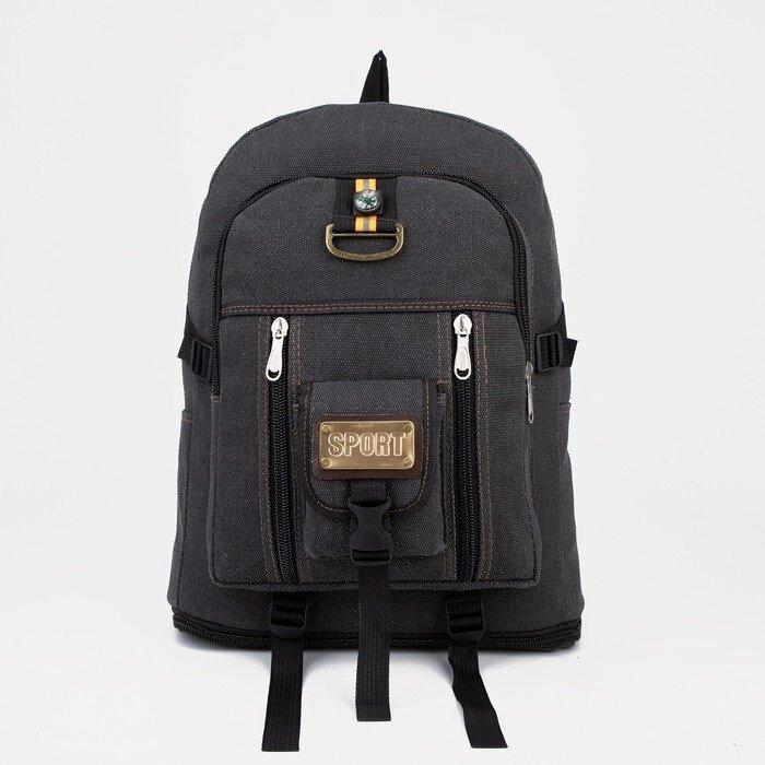 Рюкзак туристический, 60 л, отдел на молнии, наружный карман, цвет чёрный от компании Интернет - магазин Flap - фото 1