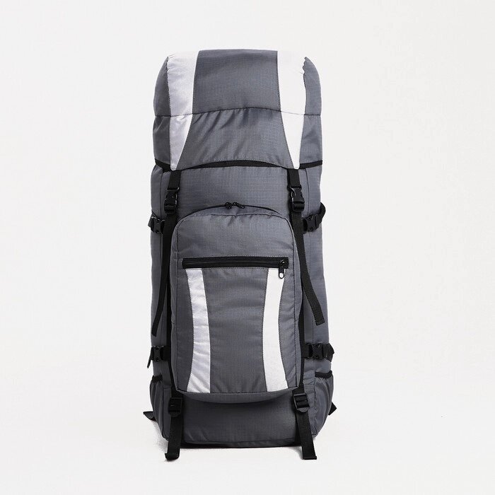 Рюкзак туристический, 60 л, отдел на шнурке, наружный карман, 2 боковые сетки, цвет серый от компании Интернет - магазин Flap - фото 1