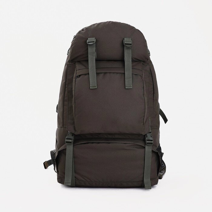 Рюкзак туристический, 65 л, отдел на молнии, 3 наружных кармана, цвет оливковый от компании Интернет - магазин Flap - фото 1