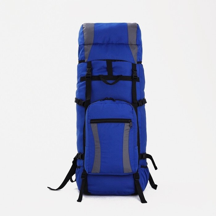 Рюкзак туристический, 70 л, отдел на шнурке, наружный карман, 2 боковые сетки, цвет синий/серый от компании Интернет - магазин Flap - фото 1