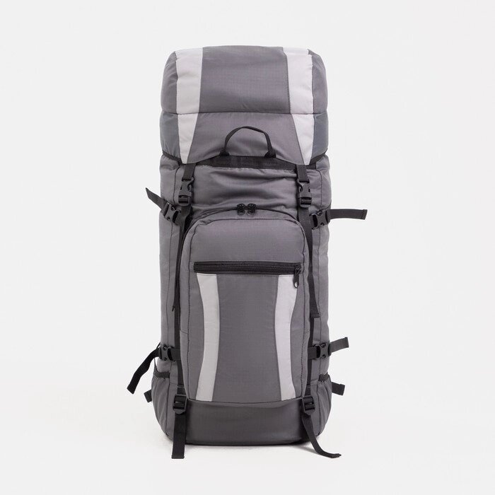 Рюкзак туристический, 70 л, отдел на шнурке, наружный карман, 2 боковых сетки, цвет серый от компании Интернет - магазин Flap - фото 1