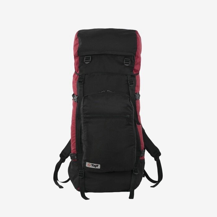 Рюкзак туристический, 80 л, отдел на шнурке, наружный карман, 2 боковых кармана, цвет чёрный/вишня от компании Интернет - магазин Flap - фото 1